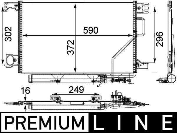 AC450000P, Kondenzátor, klimatizace, Klimatizace různé, Klimatizace různé, MAHLE, 0240289, 08062093, 105403, 122025N, 2035002153, 260422, 30005435, 351303411, 35893, 43336, 60305435, 717M55, 814423, 8880400483, 940100, DCN17026, F4-43336, F443336, MS5435, TSP0225703, V30-62-1048, 2035002154, 8FC351303-411, F4AC1032, MSA5435, A2035002153, A2035002154