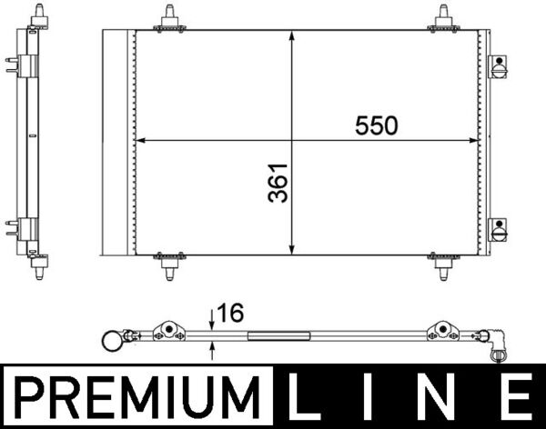 Condenser, air conditioning - AC487000P MAHLE - 0001499040080, 062017N, 0803.3033