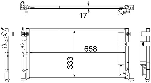 AC496000S, Kondenzátor, klimatizace, Klimatizace různé, Klimatizace různé, MAHLE, 0816.3019, 103833, 1223586, 142008N, 260734, 351304441, 35541, 359003221140, 388100, 43190, 718M35, 8580710, AC830046, CAB311B121, CF20198, DCN45002, F443190, MT5220D, V37-62-0006, WG1917481, 1223586X, 8FC351304-441, M-7180350, MR500441, WG2160969