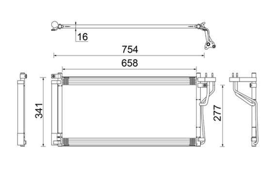 Kondensator, Klimaanlage - AC506000S MAHLE - 105077, 260892, 351304731