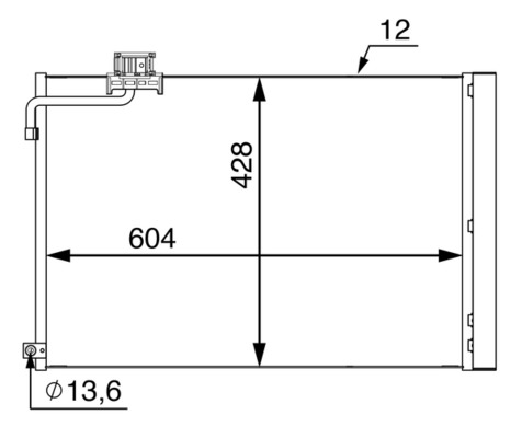 AC51000S, Condenser, air conditioning, Air-conditioning various, MAHLE, 107660, 11025129, 122043N, 1975000054, 260423, 30005775, 350214, 351005-464, 43699, 940414, MS5775D, A1975000054