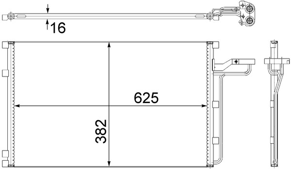 Kondenzátor, klimatizace - AC551001S MAHLE - 00000000031418515, 0811.3019, 104477