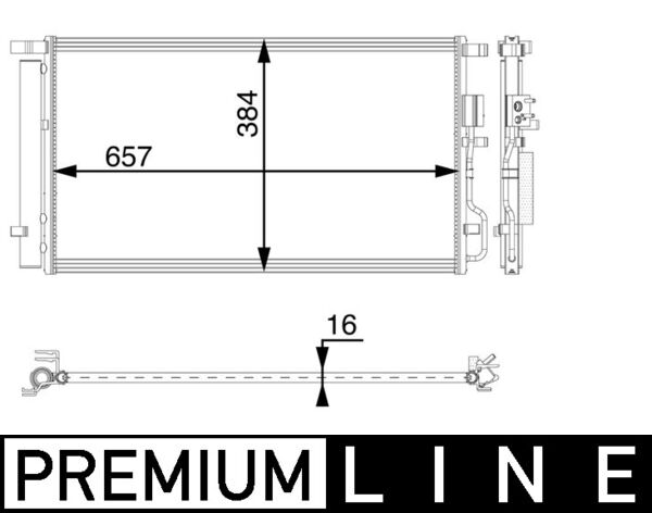 AC64000P, Kondensator, Klimaanlage, Klimaanlage verschiedene, MAHLE, 350380, 351008-181, 43944, 562079N, 83015711, 97606D7550, LRAC08D7, WG2160642