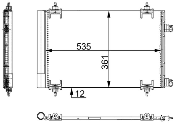 Kondenzátor, klimatizace - AC668000S MAHLE - 09005230, 169919, 260059