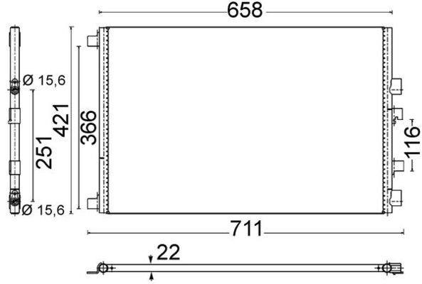 AC701000S, Kondensator, Klimaanlage, Klimaanlage verschiedene, MAHLE, 08093064, 104641, 161100, 182037N, 261119, 351318561, 35913, 43005305, 43267, 60435422, 723M23, 818002, 8200325004, 82D0226266MA, 888-0400266, 940152, AC829437, CF20138, DCN23033, F443267, QCN616, RN032C002, RT5422, V46-62-0022, 161100A, 43005422, 888-0400456, 8FC351318-561