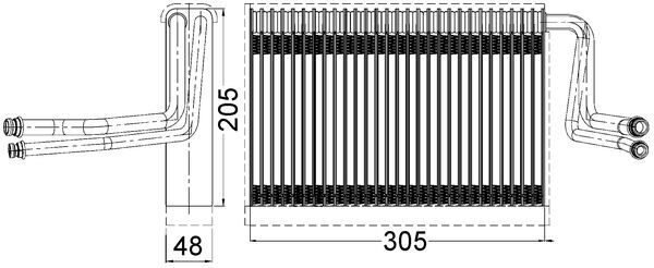 AE113000S, Verdampfer, Klimaanlage, Klimaanlage verschiedene, MAHLE, 0600V364, 260579, 351331261, 430124, 6006V364, 6934781, 702.30034, 818201, 820304N, 92268, 94-6460, BWV364, DEV05002, TSP0525197, V20-65-0016, 64116934781, 8FV351331-261, 64119256346, 64119290888, 9256346, 9290888