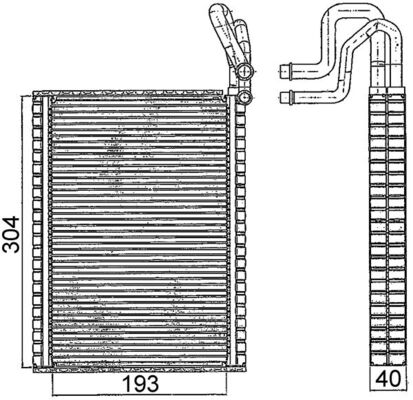 AE116000S, Evaporator, air conditioning, Air-conditioning various, MAHLE, 351331291, 6968201, BWV476, V20-65-0010, 64116806555, 8FV351331-291, 64116968201, 64119197043, 64119237510, 64119262359, 64119281416, 6806555, 9197043, 9237510, 9262359, 9281416