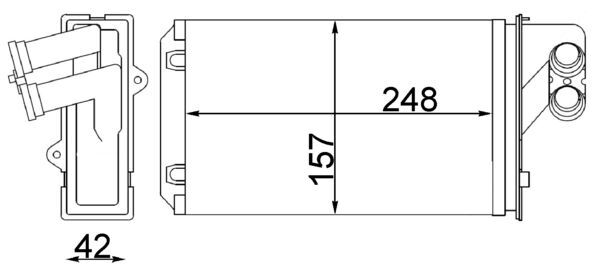 AH101000S, Heat Exchanger, interior heating, Air-conditioning various, MAHLE, 0608.3009, 221B06, 351311674, 40006118, 644874, 72935, 812115, PE6118, 72984, 8FH351311-674, PEA6118