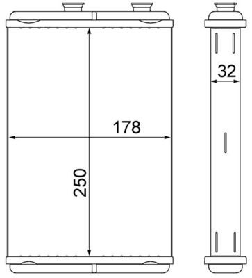 AH10000S, Wärmetauscher, Innenraumheizung, Klimaanlage verschiedene, MAHLE, 143098, 350218304000, 351000581, 6448K8, 812395, 94644203, 9464420380, FT6313, 8FH351000-581, 946442038, FT6325