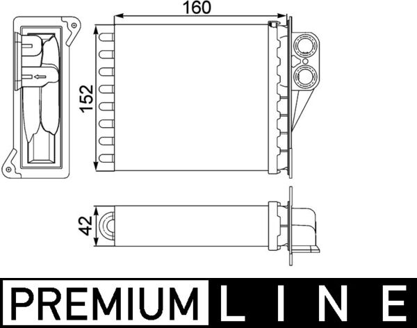 AH168000P, Wärmetauscher, Innenraumheizung, Klimaanlage verschiedene, MAHLE, 0038359001, 0606.3004, 126007N, 217M83, 2E0819017D, 30006400, 351313591, 54236, 72040, MS6400, V30-61-0015, 8FH351313-591, A0038359001, MSA6400