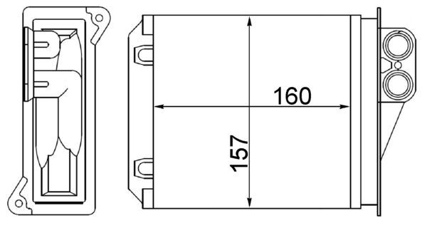 Wärmetauscher, Innenraumheizung - AH168000S MAHLE - 0038359001, 217M83, 2E0819017D