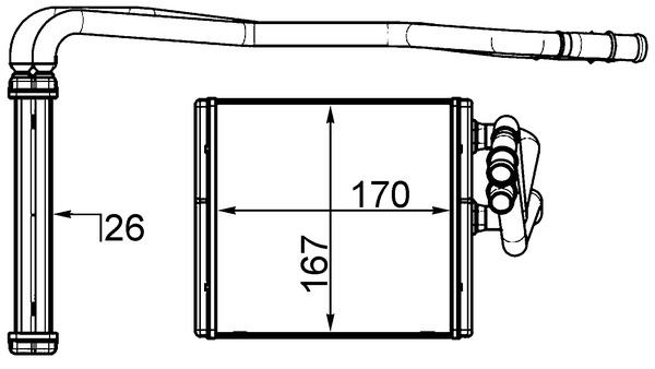 AH197000S, Wärmetauscher, Innenraumheizung, Klimaanlage verschiedene, MAHLE, 1573046, 18006455, 351315594, FDA6455, 1740613, 8FH351315-594, 1743436, 8V5118B539AA, 8V5118B539AB, 8V5118B539AC