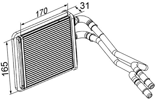 AH198000P, Wärmetauscher, Innenraumheizung, Klimaanlage verschiedene, MAHLE, 10-130-01302, 1573059, 351315601, 71772, FD6463, 1740612, 8FH351315-601, VP8E2H18B539BB, 1743437, VP8EH2H18B539BA, 8V5118B539BA, 8V5118B539BB, 8V5118B539BC