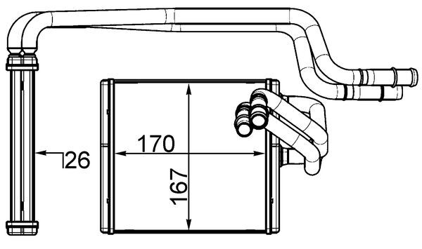 AH198000S, Wärmetauscher, Innenraumheizung, Klimaanlage verschiedene, MAHLE, 1573059, 351315604, 71772, 99021N, FD6463, 1740612, 1743437, 8V5118B539BA, 8V5118B539BB, 8V5118B539BC