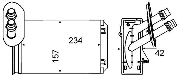 Wärmetauscher, Innenraumheizung - AH20000S MAHLE - 049000N, 18764, 1J1819031