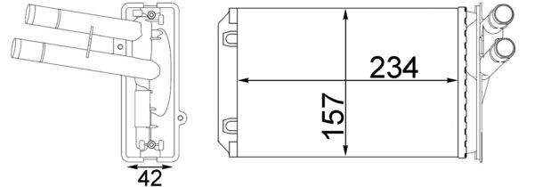 Wärmetauscher, Innenraumheizung - AH212000S MAHLE - 3006156, 351331244, 54302