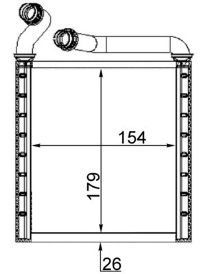 AH223000S, Wärmetauscher, Innenraumheizung, Klimaanlage verschiedene, MAHLE, 351331724, 3C0819031, 58006256, 6102012, 73979, RA2010330, VW6256, 3C0819031A, 8FH351331-724, VWA6256