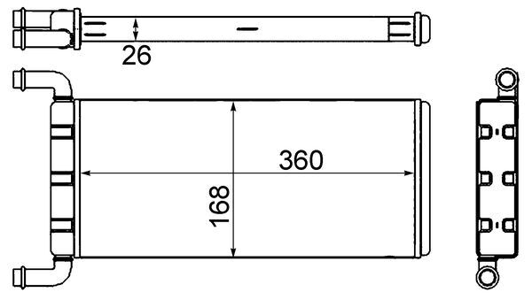 AH241000S, Wärmetauscher, Innenraumheizung, Klimaanlage verschiedene, MAHLE, 2E0819017C, 351333-214, 72041, 351313571, 8FH351313-571