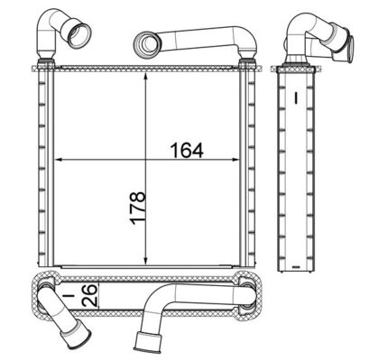 Heat Exchanger, interior heating - AH253000S MAHLE - 351511634, 5Q0819031A, 6102013