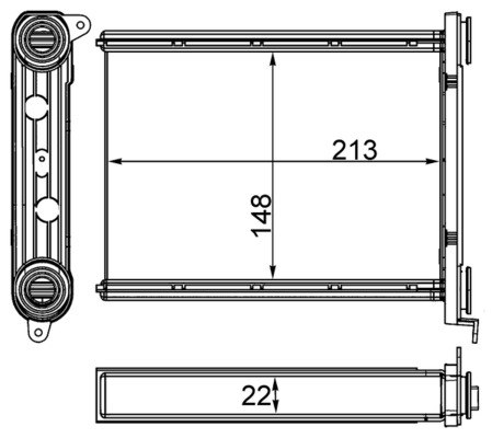 AH259000S, Heat Exchanger, interior heating, Air-conditioning various, MAHLE, 223M63, 271159831R, 351511704, 43006569, 73343, 812413, RT6569, 8FH351511-704