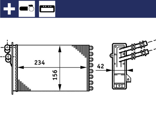 AH72000S, Heat Exchanger, interior heating, Air-conditioning various, MAHLE, 049000N, 0610.2006, 1008190004, 109304, 18764, 1J1819031, 1J1819031A, 230M05, 350218224000, 351311021, 58006173, 58223, 7149, 73921, 812195, AVM1006AA, KVW173, 1J1819031B, 350218224003, 8FH351311-021, 350218235000, VW6173, 359000300060, 359000390060, BR224, BR235