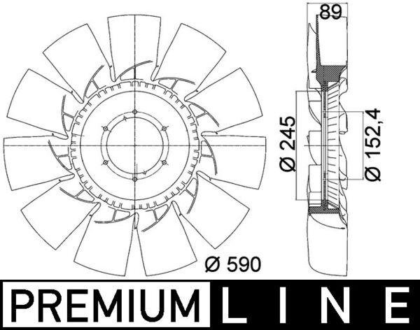 CFW46000P, Lüfterrad, Motorkühlung, Kühler, MAHLE, 376757761, 398028N, 5010619626