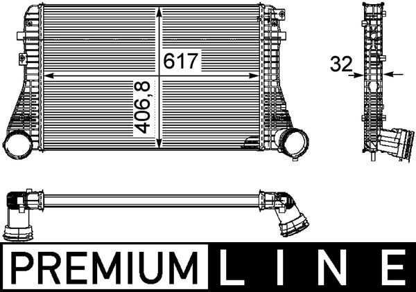 CI161000P, Chladič turba, Chladič, Chladič turbodmychadla, MAHLE, 0710.3028, 1K0145805E, 30226, 351319202250, 376746061, 58004227, 830M06, 96610, VW4227, 30454, 351319202252, 3C0145805F, 3C0145805R, 830M06A, 8ML376746-061, VWA4227