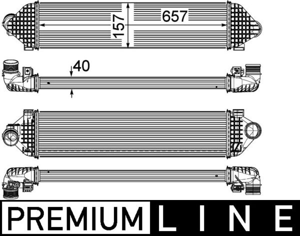 Intercooler, charger - CI248000P MAHLE - 105913, 1714385, 18004474