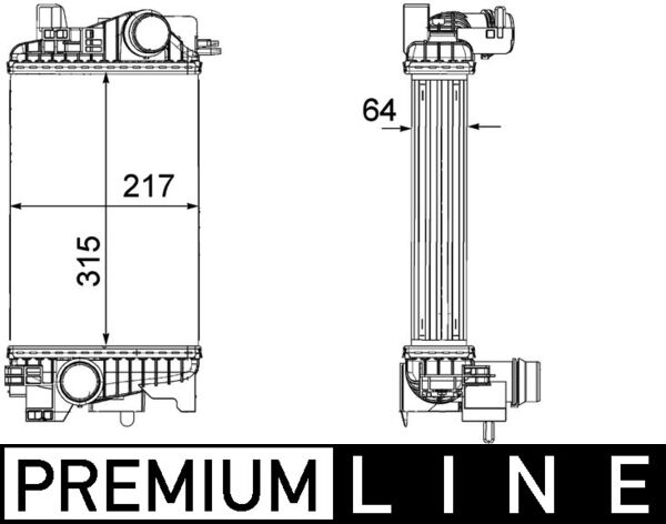 CI263000P, Chladič turba, Chladič, Chladič turbodmychadla, MAHLE, 105631, 1302143, 30534, 345065, 351319203030, 37004592, 376756431, 721048, 820M70, 96197, OL4592, 13283253, 351319203032, 8ML376756-431, OLA4592, RA0200190