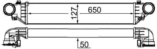 CI343000S, Ladeluftkühler, Kühler, MAHLE, 2035000000, 376776354, 817760, 96714, MS4379, 2035000600, 8ML376776-354, A2035000000, A2035000400, A2035000600