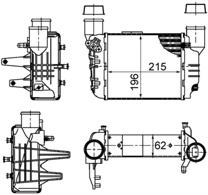 CI381000S, Chladič turba, Chladič, Chladič turbodmychadla, MAHLE, 03004186, 07103036, 103246, 30753, 351319201170, 376783581, 702010, 817867, 8E0145805N, 96709, AI4186, DIT02002, RA8010200, 351319201203, 8ML376783-581, AIA4186