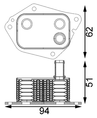 CLC199000S, Ölkühler, Motoröl, Kühler, MAHLE, 264102A300, 376797151, 465M10, 90721, HY3288, 264102A500, 8MO376797-151, 264102A501