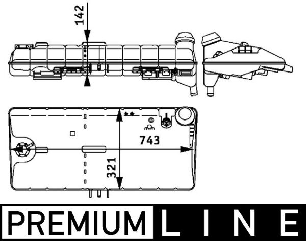 Ausgleichsbehälter, Kühlmittel - CRT50000P MAHLE - 264020N, 376705381, 81.06102.6114