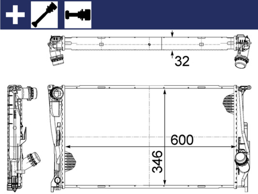 CR1084000S, Chladič, chlazení motoru, Chladič, Chladič motoru, MAHLE, 050044N, 17117788903, 376754-014, 53472, 376754011, 7788903, 8MK376754-011