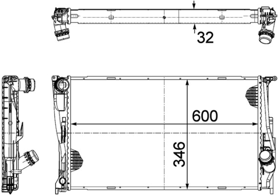 Kühler, Motorkühlung - CR1085000P MAHLE - 0102.3127, 050039N, 06002293