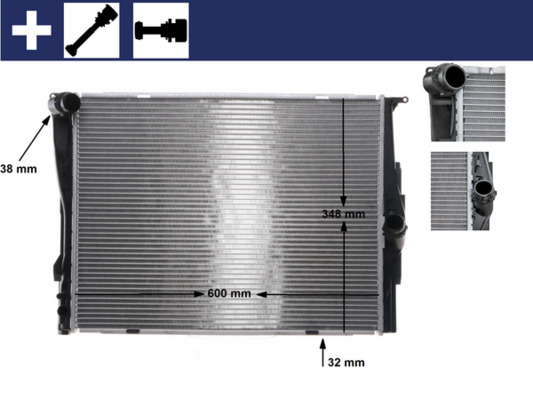 CR1088000S, Kühler, Motorkühlung, Kühler, MAHLE, 17117521046, 376754-054, 53473, 6002291, BM024R001, BW2291, JR4236J, 17117553111, 376754051, BWA2291, 7521046, 8MK376754-051, 7553111