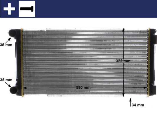 CR1109000S, Kühler, Motorkühlung, Kühler, MAHLE, 080078N, 1043.103, 17002301, 232913, 350213120000, 376754-434, 51708727, 53249, 61897, DRM09103, FIAT5550O, FT2301, R12330, RA0111000, 350213168000, 376754431, 61899, 732913, FT340R009, FTA2301, 350213200000, 8MK376754-431, KFT406