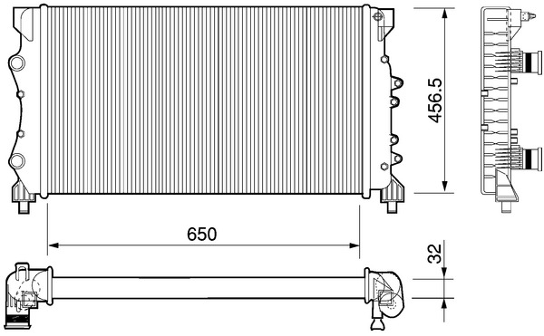 CR1110000P, Radiator, engine cooling, Cooler, MAHLE, 0109.3011, 101244, 123077, 181510N, 350213379000, 376754-444, 43002233, 53990, 6025313324, 63815, 734284, DRM23024, RA0230530, RT2233, 1093011, 350213380000, 376754441, 6025313331, DRM23025, RA0230531, RTA2233, 350213188600, 8MK376754-444, 350213380003, BM379