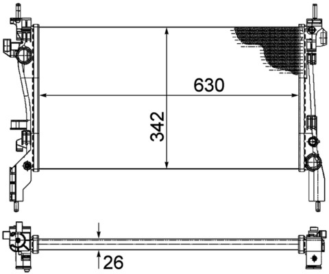 CR1120000P, Kühler, Motorkühlung, Kühler, MAHLE, 0104.3159, 080101N, 1330Y1, 17002380, 350213129900, 376754-564, 51790636, 53988, 636004, CI907R006, DRM09173, FT2380, RA0111290, 350213141600, 376754561, FTA2380, 350213129902, 8MK376754-564, 359000310040, 359000320040, 359000392100, 359000392110