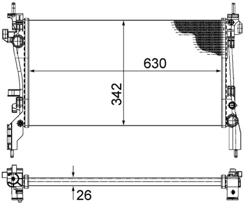 Radiator, engine cooling - CR1120000S MAHLE - 0104.3159, 080101N, 1330Y1