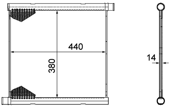 CR1124000P, Kühler, Motorkühlung, Kühler, MAHLE, 01063112, 017M84, 105450, 120052N, 134003, 29002012, 350213128200, 376754601, 4515010001, 53857, 68451, JR4522J, MC2012, 134003/O, 350213128202, 8MK376754-601, A4515010001, 350213151900