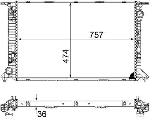 CR1133000S, Kühler, Motorkühlung, Kühler, MAHLE, 0110.3148, 3002332, 350213141800, 376754-744, 53065, 60322, 701228, 8K0121251AB, AI2332, 376754741, 8K0121251AM, AIA2332, 8K0121251S, 8MK376754-741