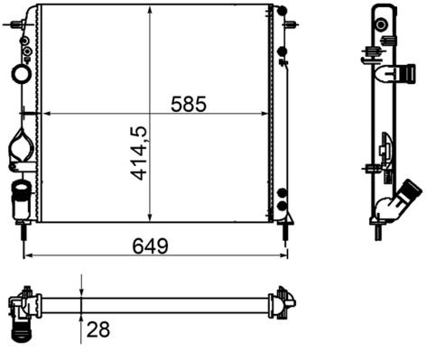 Kühler, Motorkühlung - CR1146000P MAHLE - 251100, 359000300890, 376755-364