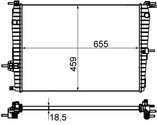 Radiator, engine cooling - CR1197000P MAHLE - 180083N, 214100067R, 359000301590