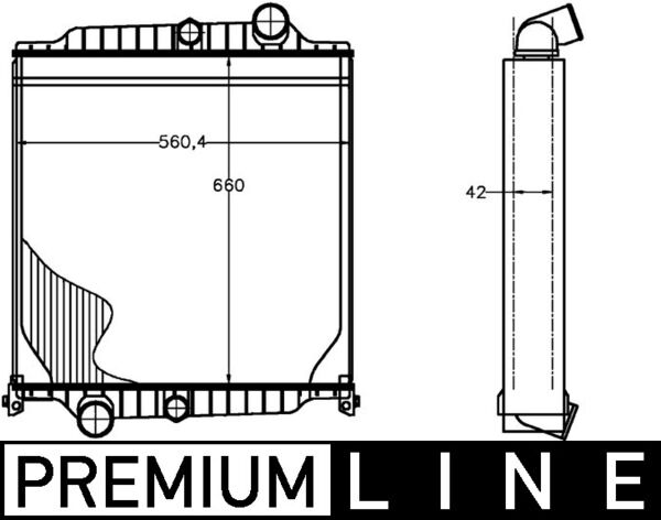 CR1224000P, Kühler, Motorkühlung, Kühler, MAHLE, 0211.2009, 280017N, 376758091, 405014, 50257, 65477, 733495, 8112977, VL2105, 0211.2059, 50258, 8149641, VL2105N, 81129777