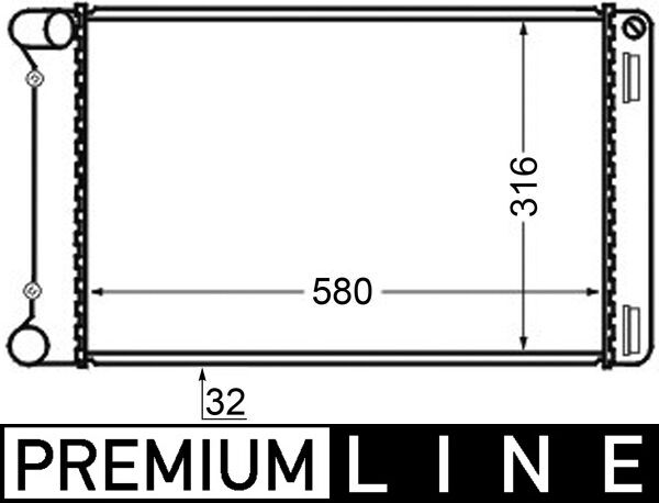 Radiator, engine cooling - CR125000P MAHLE - 0000046776301, 0104.3125, 081430N