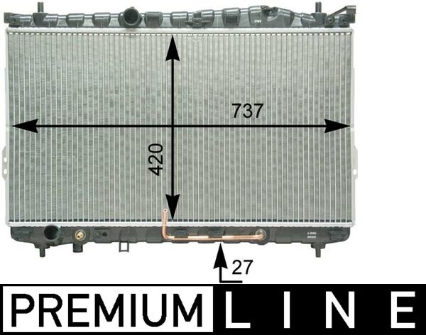 CR1296000P, Kühler, Motorkühlung, Kühler, MAHLE, 0128.3083, 104068, 253103A200, 376762321, 53354, 560410N, 67033, 734781, 82002078, HY2078, 253103A201, 8MK376762-321, 253103A202, 253103A206