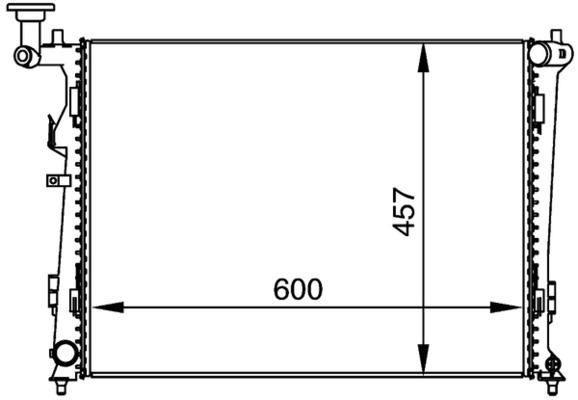 CR1366000P, Chladič, chlazení motoru, Chladič, Chladič motoru, MAHLE, 065M09, 10-100-01263, 25310-1H010, 253102R000, 350213129000, 376764451, 53845, 66674, 83002097, KA2097, V53-60-1002, 253102R010, 25310-2R010, 350213129500, 67075, 8MK376764-451, R2-00A-P6DA01, 253101H000, 350213129502, R200DY9CA, VP6CTH8005FB