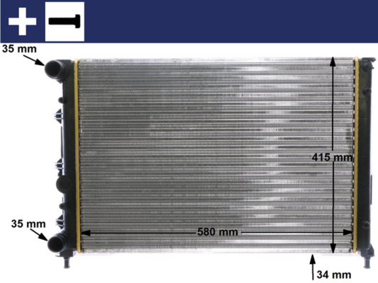 Kühler, Motorkühlung - CR1411000S MAHLE - 000M12, 0046743394, 01002078