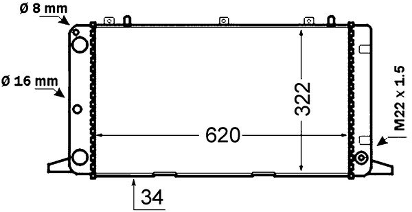 CR1415000S, Kühler, Motorkühlung, Kühler, MAHLE, 03002098, 102008, 376766151, 480640N, 58928, 60488, 730972, 893121251H, AI2098, 8MK376766-151